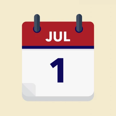 Calendar icon showing 1st July