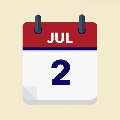 Calendar icon showing 2nd July