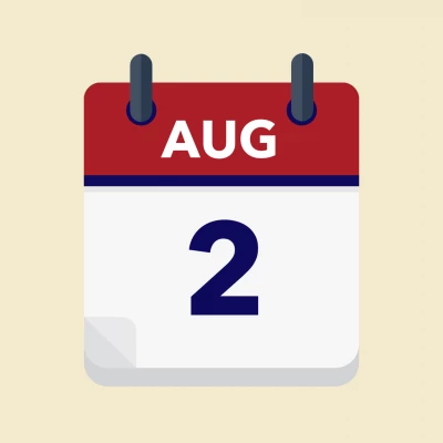 Calendar icon showing 2nd August