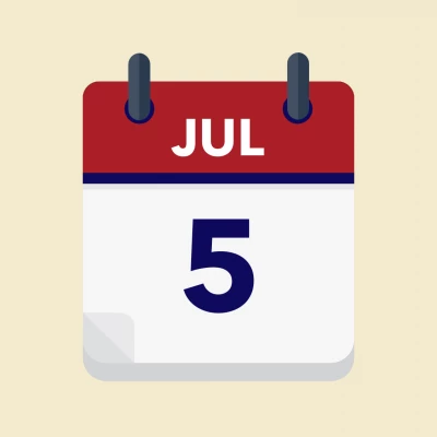 Calendar icon showing 5th July