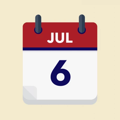 Calendar icon showing 6th July