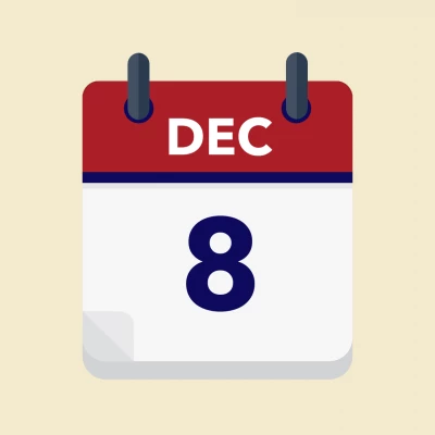 Calendar icon showing 8th December