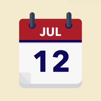 Calendar icon showing 12th July