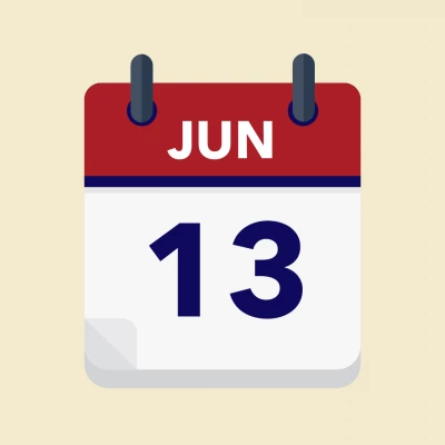 Calendar icon showing 13th June