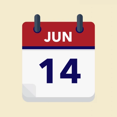 Calendar icon showing 14th June