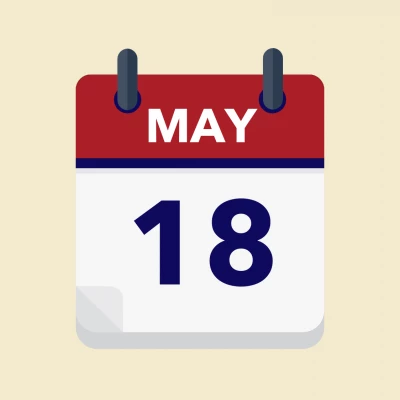 Calendar icon showing 18th May