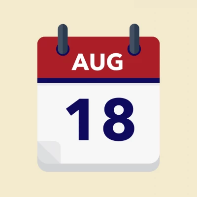 Calendar icon showing 18th August