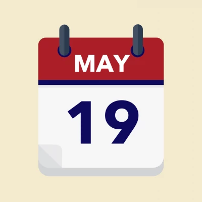 Calendar icon showing 19th May
