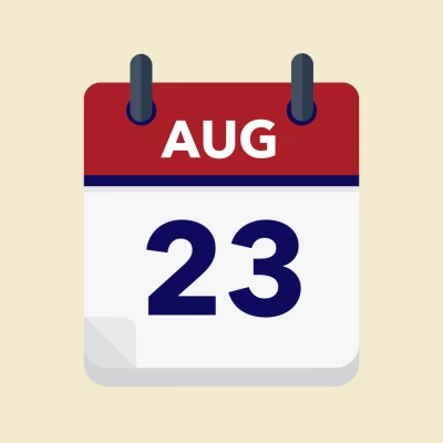 Calendar icon showing 23rd August