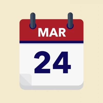 Calendar icon showing 24th March