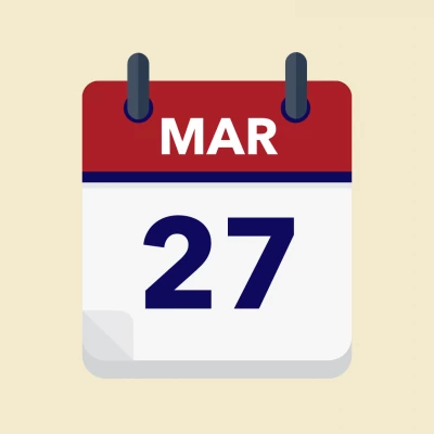 Calendar icon showing 27th March