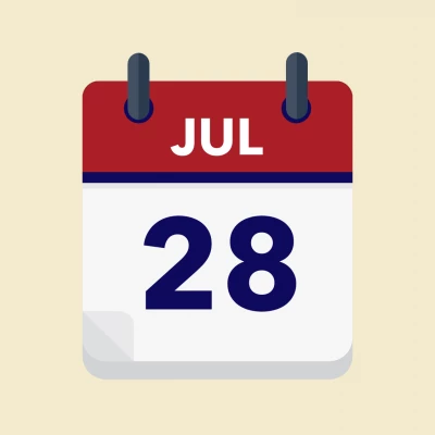 Calendar icon showing 28th July