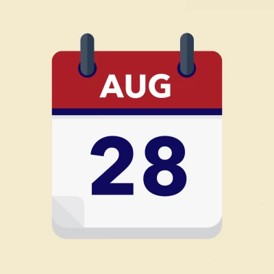 Calendar icon showing 28th August