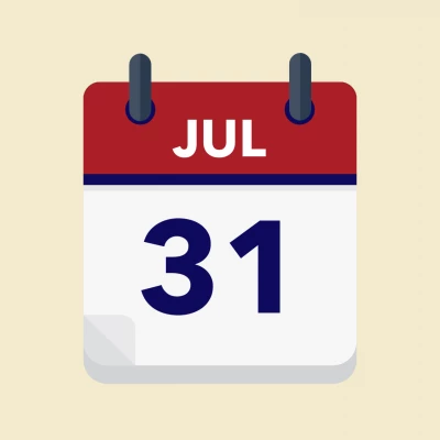 Calendar icon showing 31st July