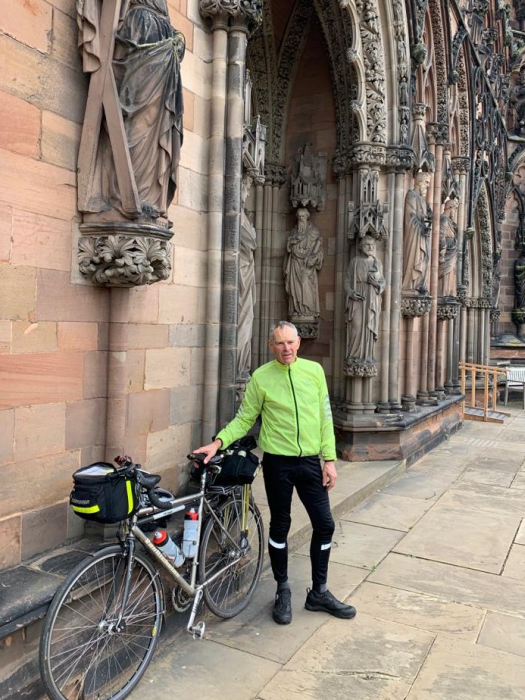 Revd John Kime @ Lichfield Cathedral - Climate Change UK Cycle ride