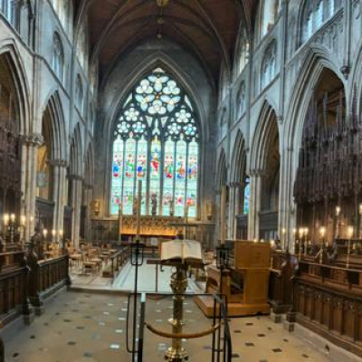 21 May - Revd John Kime at Ripon Cathedral Choir Stalls
