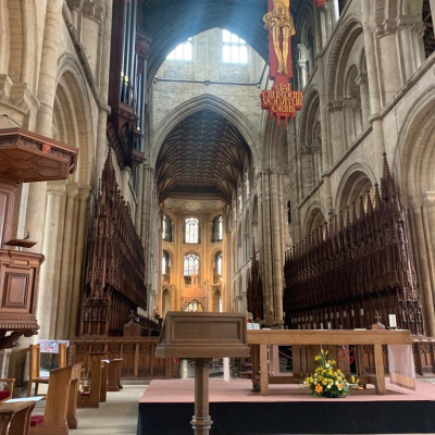 Weds 26 May -  Inside Peterborough Cathedral